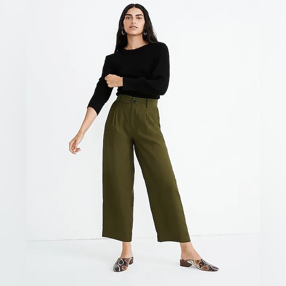 Madewell Pants - NEW Madewell Drapey Pleated Wide Leg Pants Kale Size 4